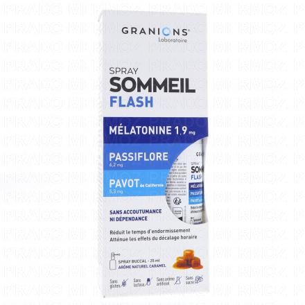 GRANIONS Sommeil Flash Spray Buccal Goût Caramel 25 ml