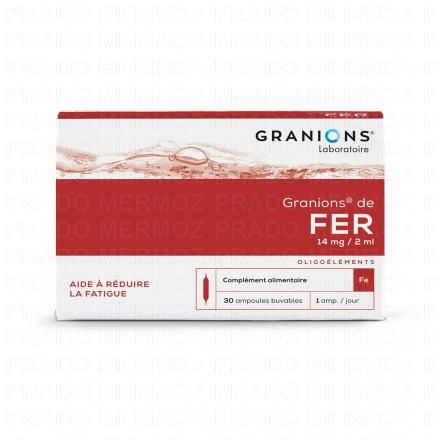 GRANIONS Oligoéléments - de Fer boite de 30 ampoules, 2 ml chacune