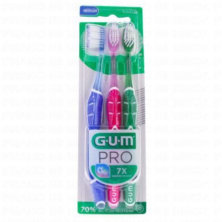 GUM Brosse à dents Technique PRO compact n°528 medium (pack de 3)