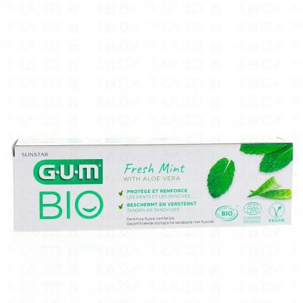 GUM Dentifrice Menthe fraîche aloe vera bio tube de 75ml