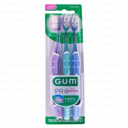 GUM Pro Sensitive Brosse à dents ultra soft (x3)