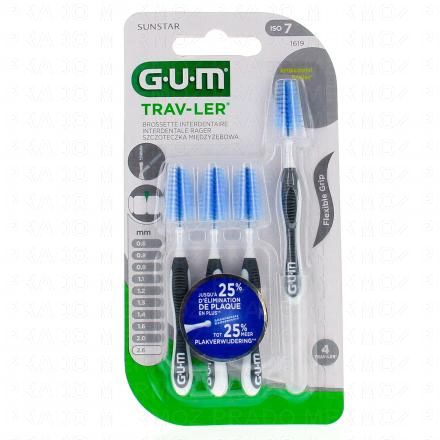 GUM Traveler brossettes interdentaires n°1619 - 2.6mm x 4