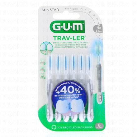 GUM Travler - Brossettes interdentaires n°1618 2mm x6