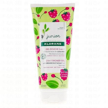 KLORANE Petit Junior gel douche corps et cheveux parfum framboise (tube de 200 ml)