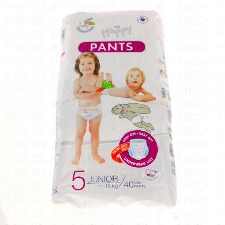 HAPPY Couche bébé pants junior Taille 5 - 11à18kg x40 couches