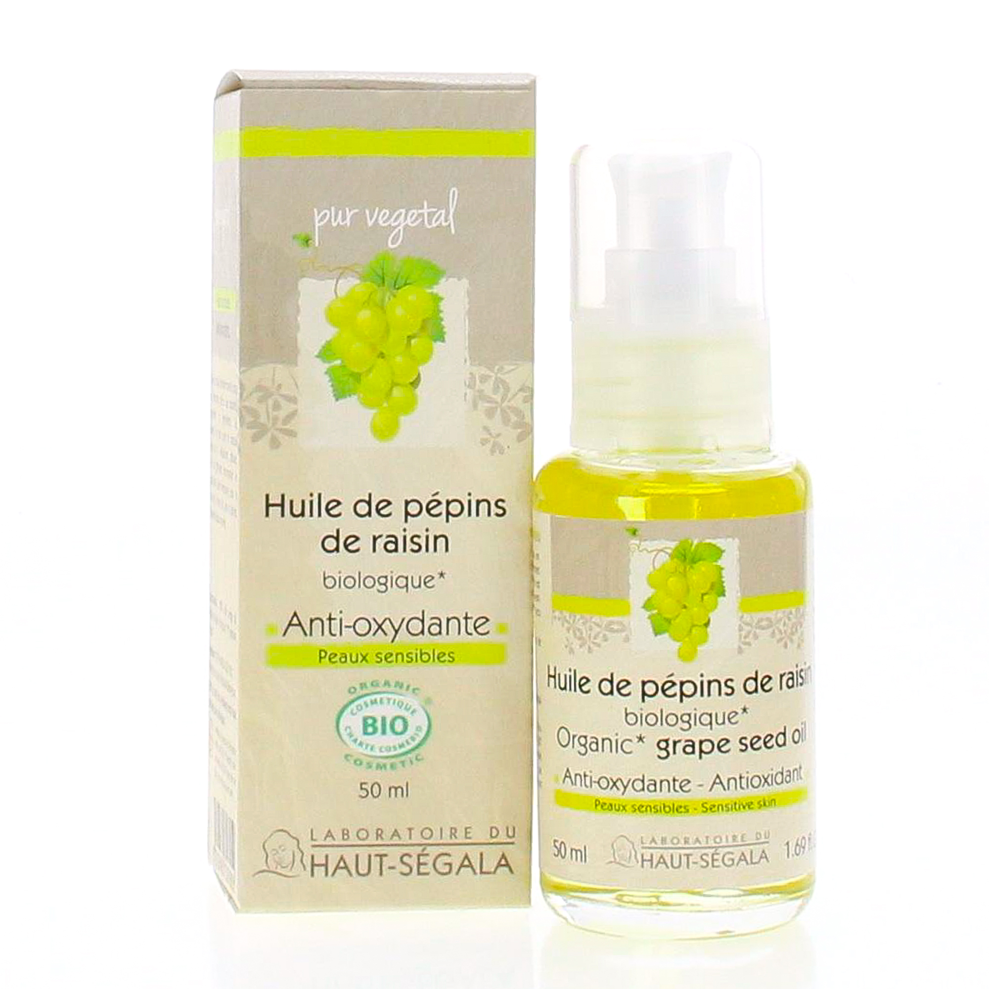 HAUTSEGALA Huile de pépins de raisins BIO flacon 50 ml Parapharmacie Prado Mermoz