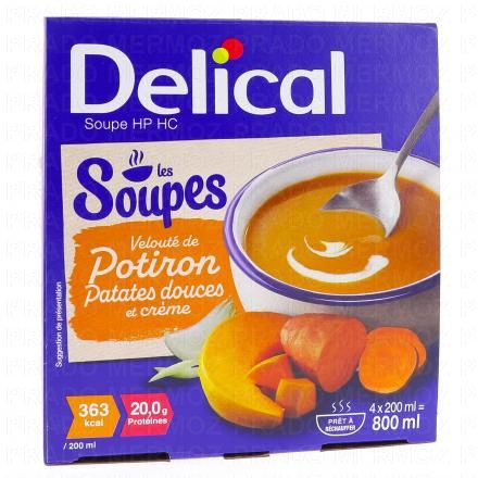 DELICAL Soupe - HP/HC - Velouté de Potiron Patates douces et crème 4x200ml