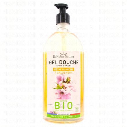 HELVETIA NATURA Gel douche pêche blanche aloe vera bio 1L