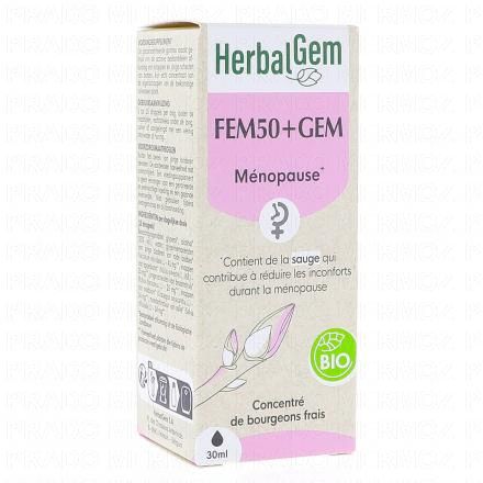 HERBALGEM Concentr&eacute; de bourgeons frais - Fem50 +Gem M&eacute;nopause Bio 30ml