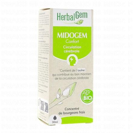 HERBALGEM Concentré de bourgeons frais - Midogem Confort Circulation cérébrale Bio 30ml