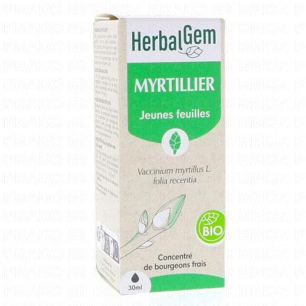 HERBALGEM Concentré du bourgeons frais - Myrtillier jeunes feuilles Bio 30ml