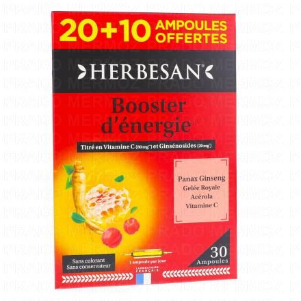 HERBESAN Booster d'énergie 20 ampoules + 10 offertes