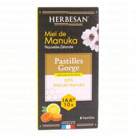 HERBESAN Miel de Manuka IAA 10+ Pastilles Citron x8