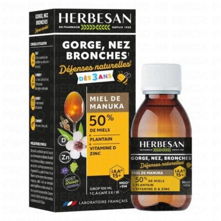 Sirop au Miel de Manuka Gorge, nez, bronche dès 3 ans 100ml