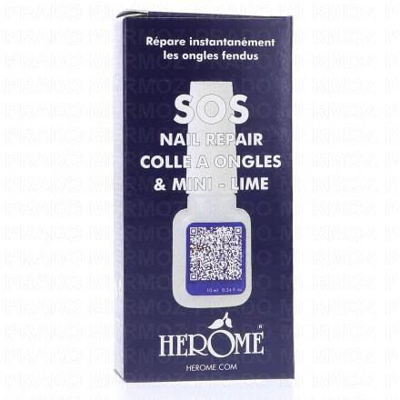 HEROME SOS Nail Repair Colle à Ongles 10ml et Mini Lime