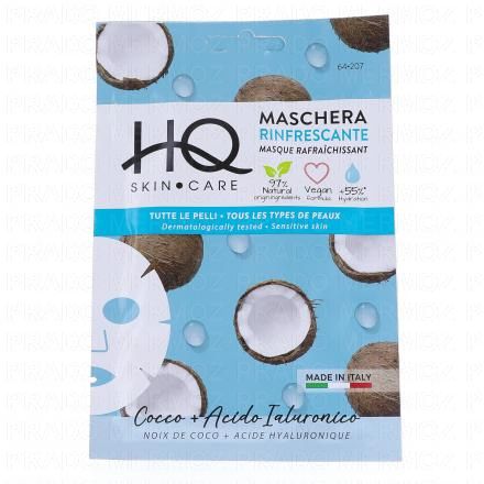 HQ Masque Rafraîchissant Noix de coco + Acide Hyaluronique