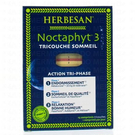 HERBESAN Noctaphyt 3 Tricouche sommeil (15 comprimés)