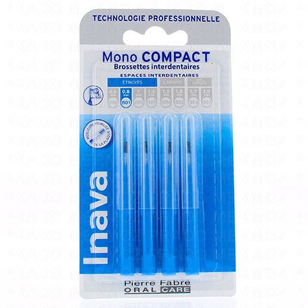 INAVA Brossette interdentaires ISO1 étroits monocompact 0.8mm pack de 4