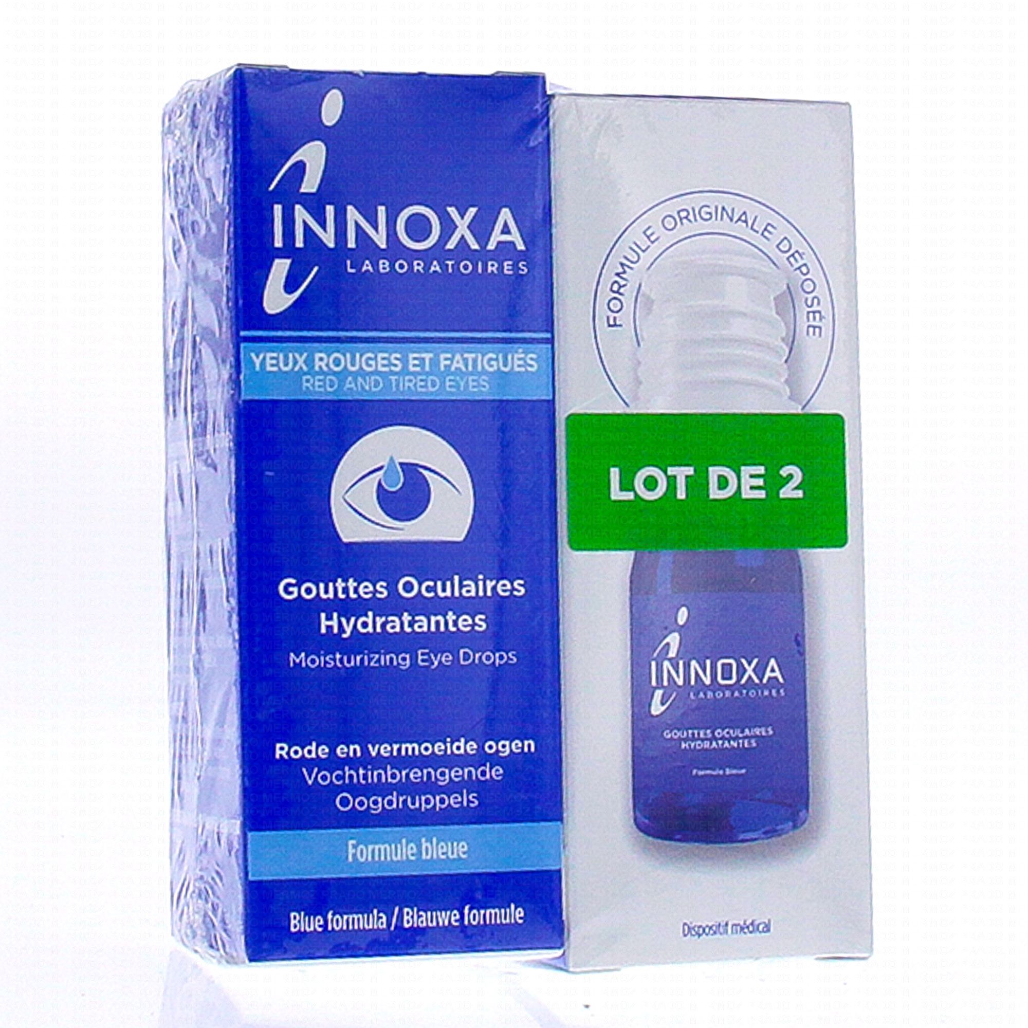 INNOXA Gouttes oculaires hydratantes formule bleue 2x10ml