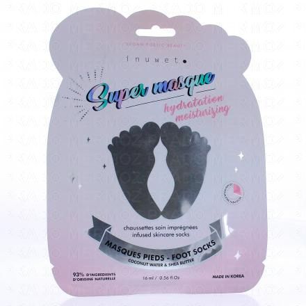 INUWET Super masque - Masque hydratation pieds chaussettes impr&eacute;gn&eacute;es 16ml