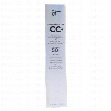 IT COSMETICS Your Skin But Better CC+ Cream SPF 50+ CC Cr&egrave;me Correctrice Haute Couvrance "Tan" (32ml)