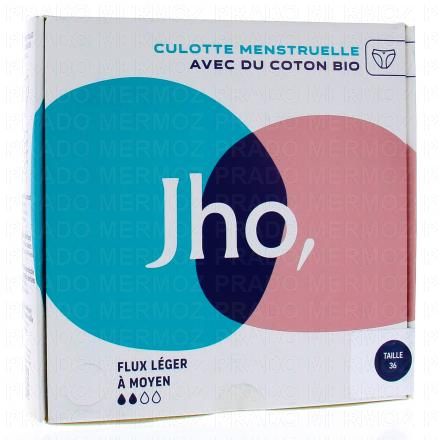 JHO Culotte Menstruelle en coton bio flux l&eacute;ger &agrave; moyen (t36)