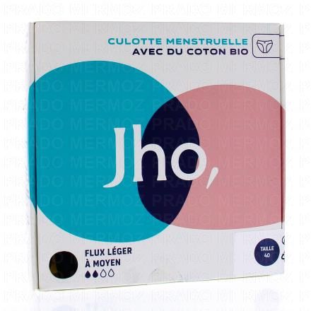 JHO Culotte Menstruelle en coton bio flux l&eacute;ger &agrave; moyen (t40)