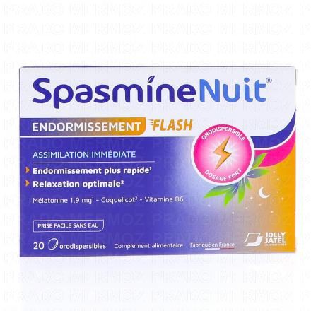 JOLLY JATEL Spasmine Nuit Endormissement Flash x20 comprimés orodispersibles