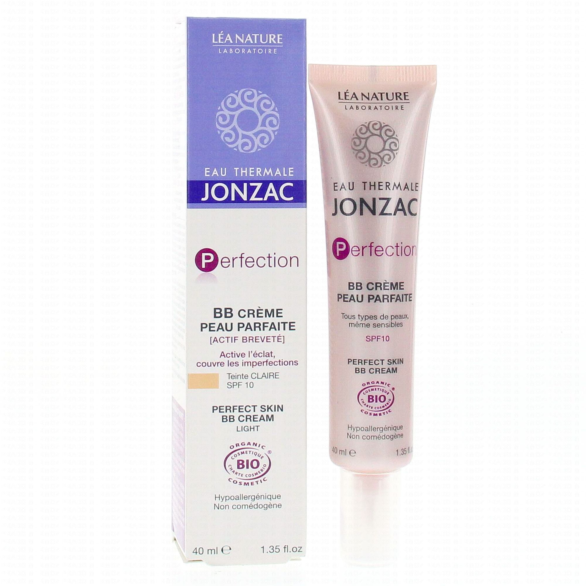 JONZAC Perfection BB crème peau parfaite SPF10 bio tube 40ml teinte claire Parapharmacie Prado