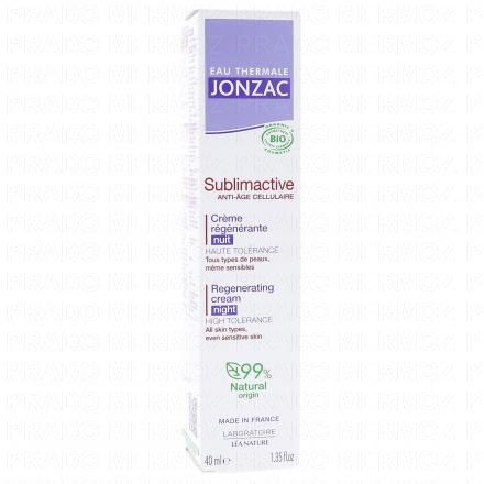 JONZAC Sublimactive - Crème régénérante Nuit Anti-âge bio 40ml