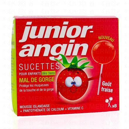 JUNIOR ANGIN Sucettes enfants Mal de gorge x8