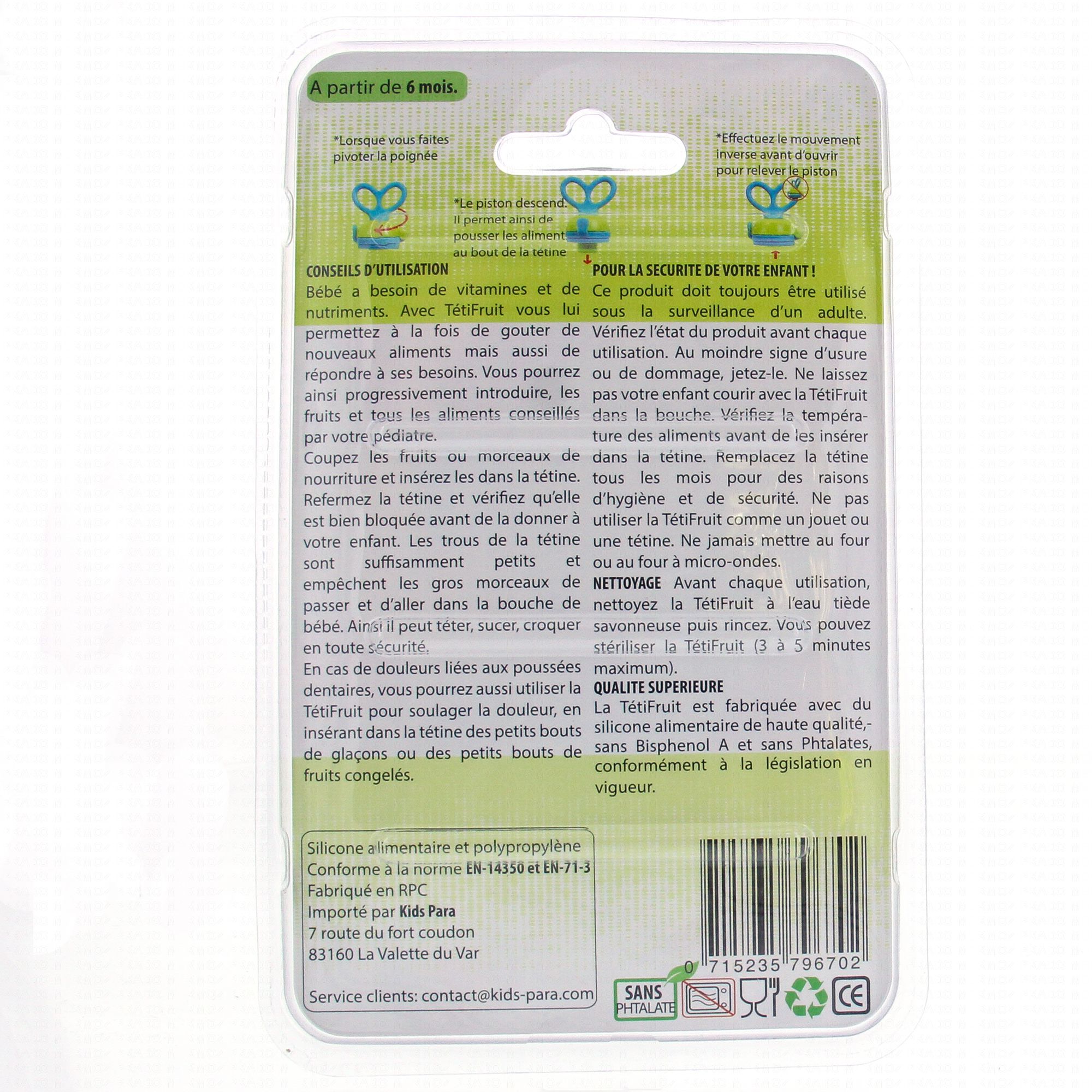 Teti Fruit Tetine Alimentaire Bleu (tetifruit)