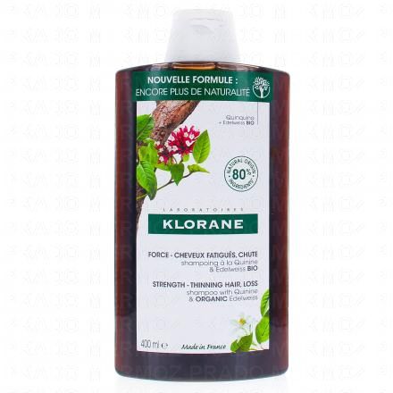 KLORANE Quinine & Edelweiss bio - Shampooing fortifiant (flacon de 400 ml)