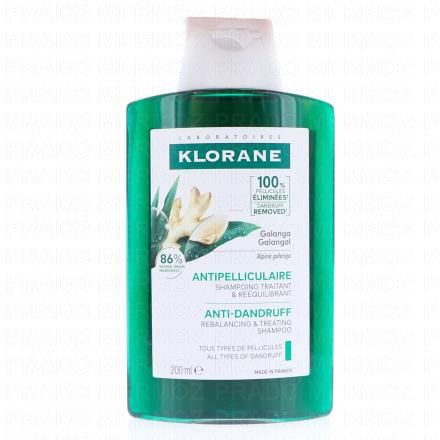 KLORANE Antipelliculaire - Shampooing traitant et rééquilibrant au Galanga (200ml)