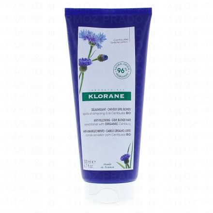 KLORANE Centaurée bio - Après-Shampooing déjaunissant, cheveux gris, blonds tube 200ml