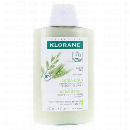 KLORANE Extra-doux - Shampooing Avoine quotidien et haute tolérance (flacon 200ml)