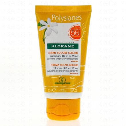 KLORANE Monoï - Crème solaire sublime visage SPF50 tube 50ml