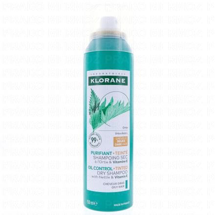 KLORANE Purifiant - Shampooing sec teinté à l'Ortie pour cheveux bruns 150ml