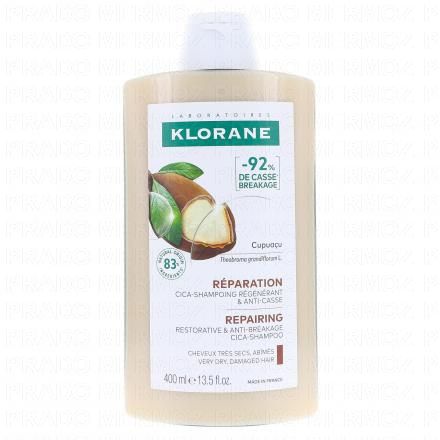 KLORANE Réparation - Shampooing Cupuaçu régénérant et anti-casse (flacon 400ml)