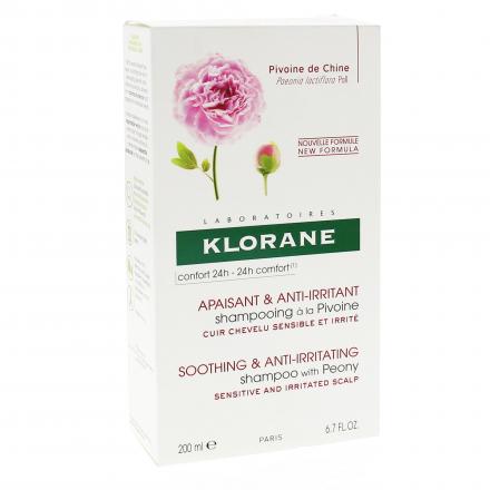 KLORANE Pivoine - Shampooing apaisant et anti-irritant flacon 200ml.