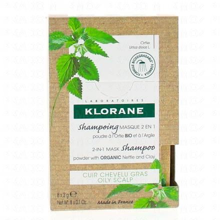 KLORANE Ortie bio - Shampooing masque 2 en 1 8x3g