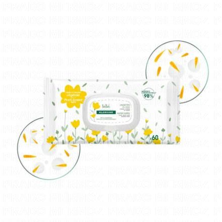 KLORANE bébé - Lingettes nettoyantes à l'eau x60