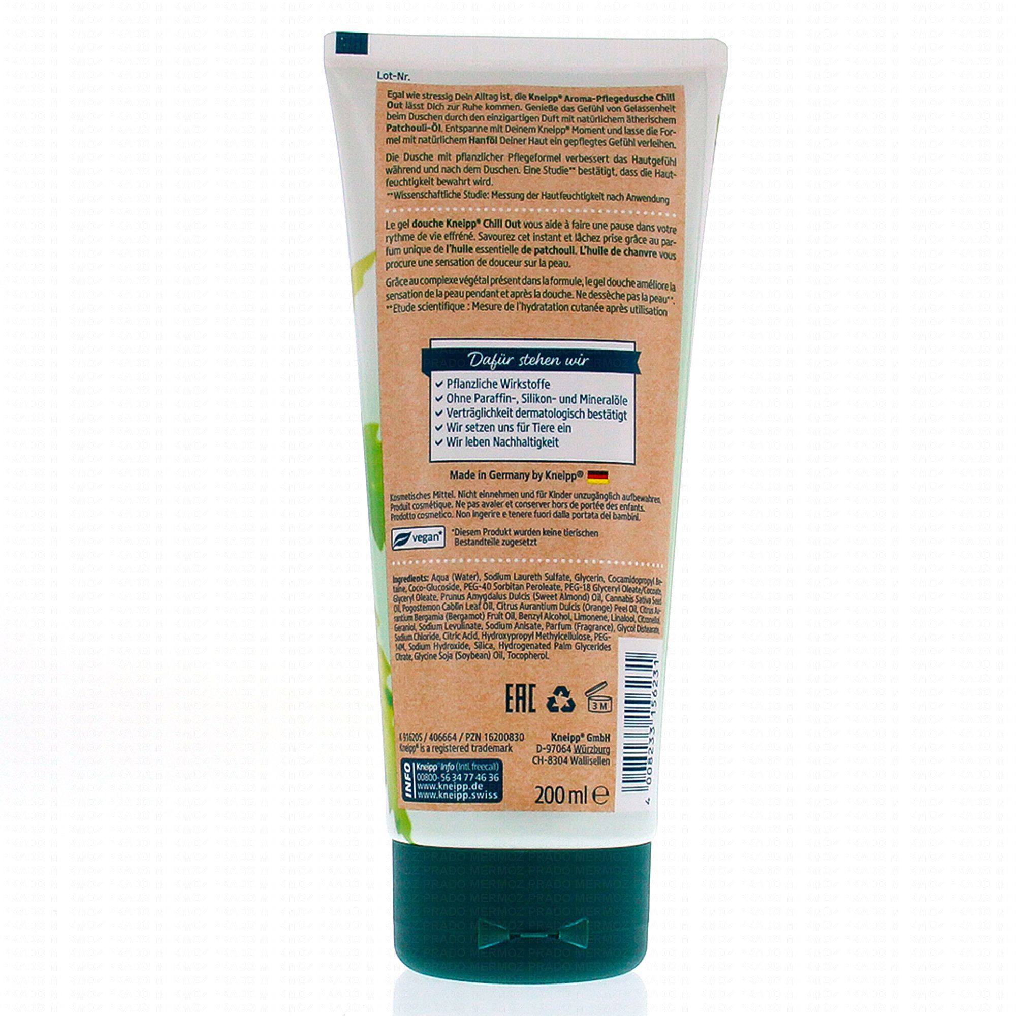 KNEIPP Chill out Gel douche chanvre patchouli 200ml Parapharmacie