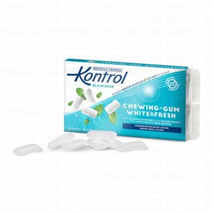 KONTROL Chewing-gum Sans Sucre - Dents Blanches & Haleine Fraîche x12