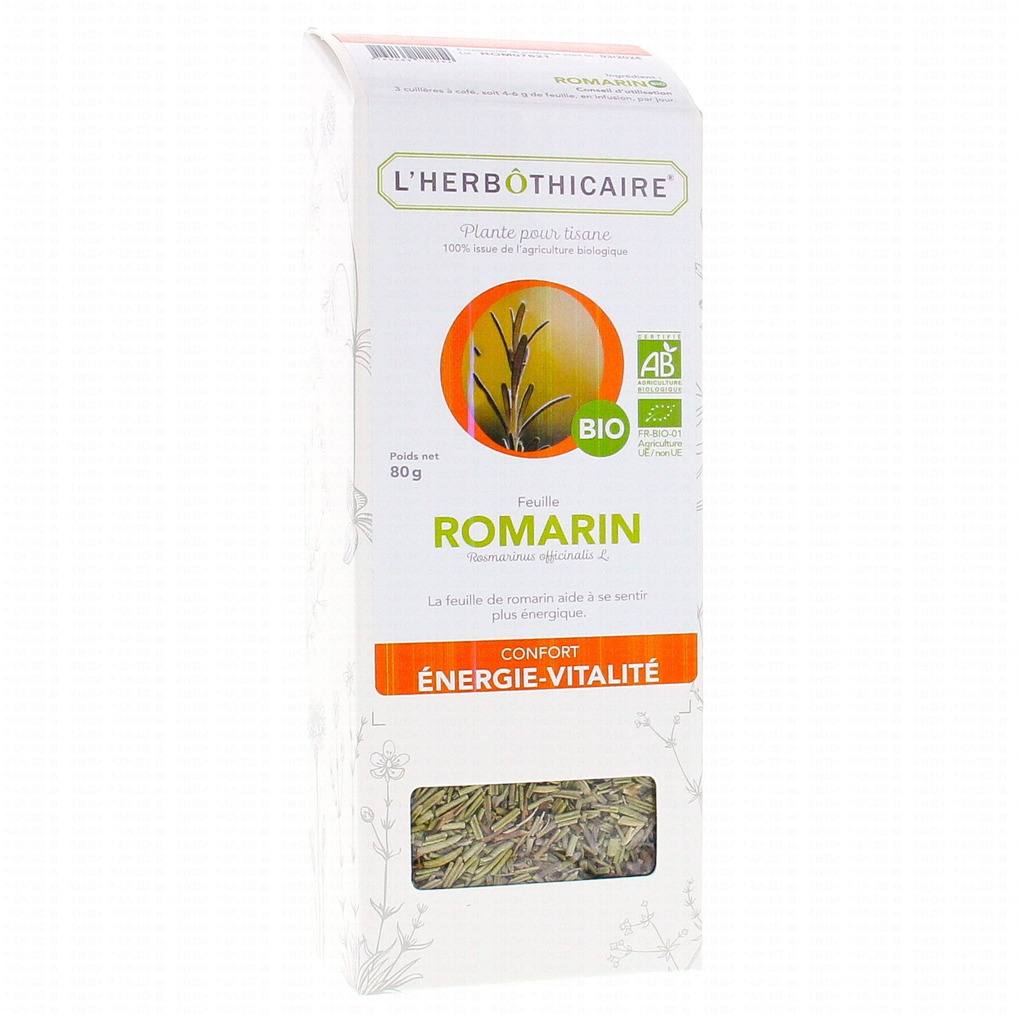 L'HERBÔTHICAIRE Feuille Romarin Bio Plante pour tisane 80g - Parapharmacie  Prado Mermoz