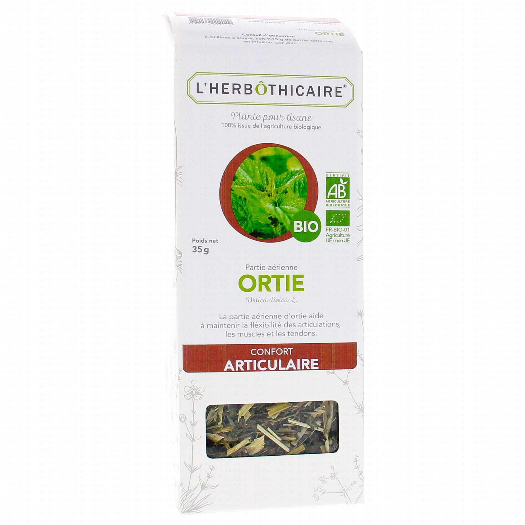 L'HERBÔTHICAIRE Partie aérienne Ortie Bio Plante pour tisane 35g -  Parapharmacie Prado Mermoz