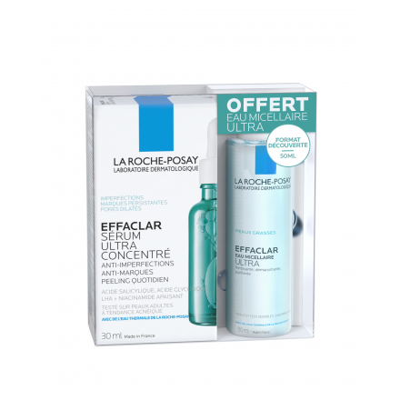 LA ROCHE POSAY Effaclar Sérum 30 ml et Gel moussant 50 ml offerte