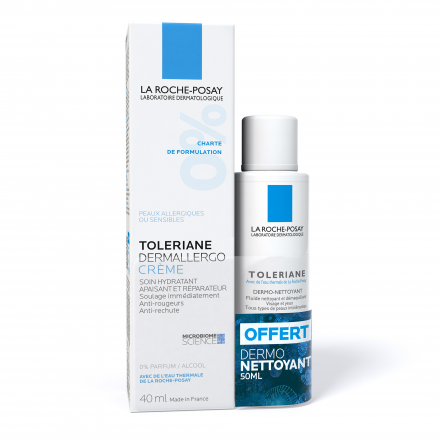 LA ROCHE POSAY Toleriane Crème Dermallergo crème 40 ml + dermo-nettoyant 50 ml offert