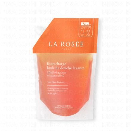 LA ROS&Eacute;E Huile de douche lavante &agrave; l'huile de graines de tournesol BIO (eco recharge 800ml)