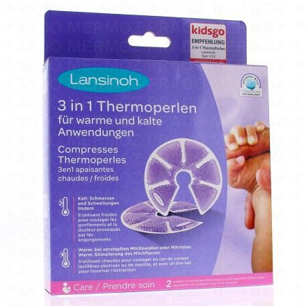 LANSINOH Compresses thermoperles x2 coussinets